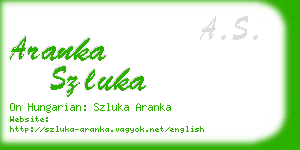 aranka szluka business card